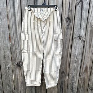 Future Collective Striped Cream Cargo Pants
